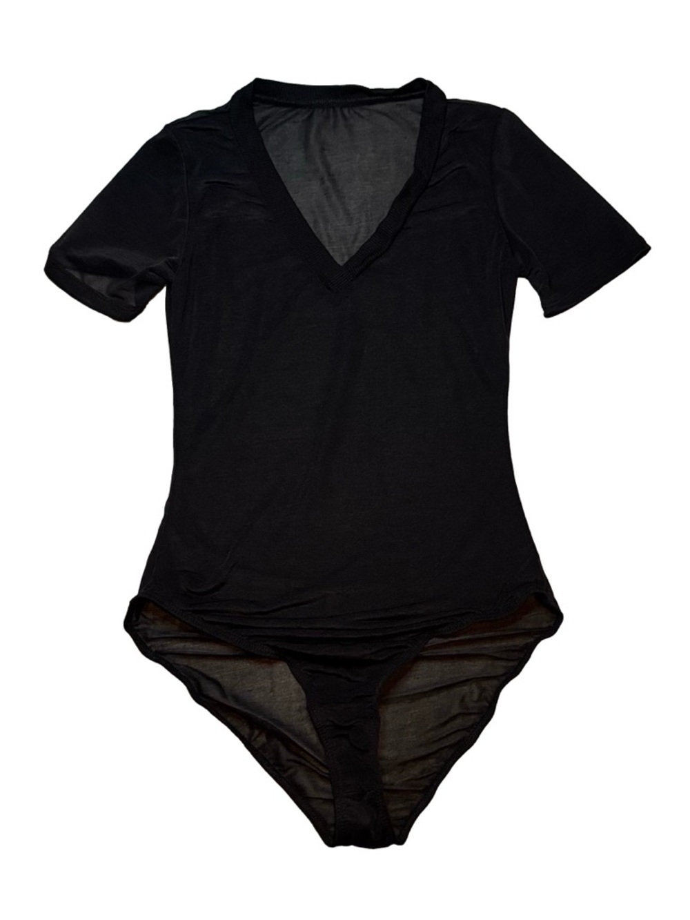 Urban Outfitters Sheer Mesh Black V-Neck Bodysuit NWOT Small - Picture 7 of 8